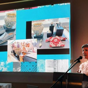 Eveline Holsappel van het Fries Museum hield 's avonds een interessante lezing over o.a. de penningen.